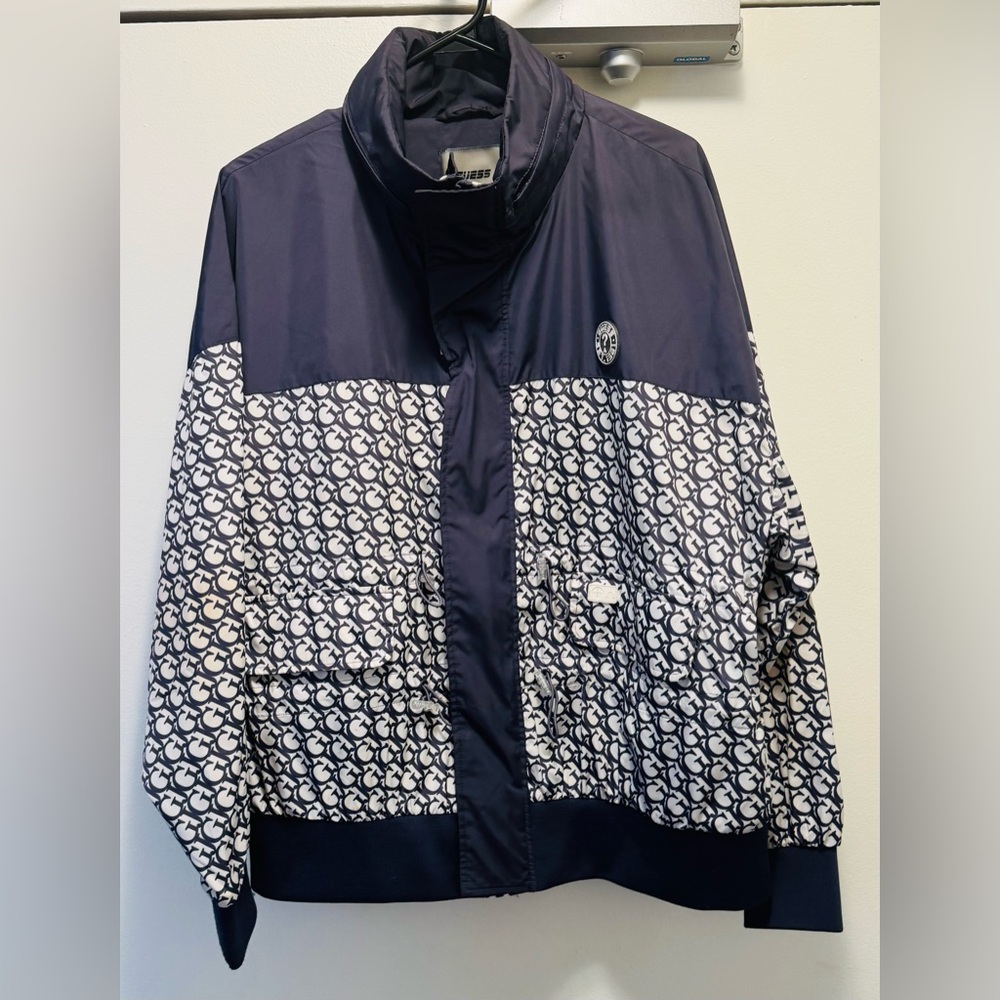 Guess Women's Stylish Purple and Cream Bomber Jacket